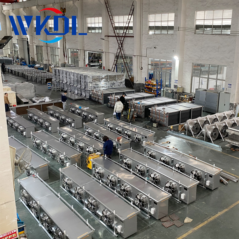 Food production workshop double outlet air cooler stainless steel fin aluminum tube