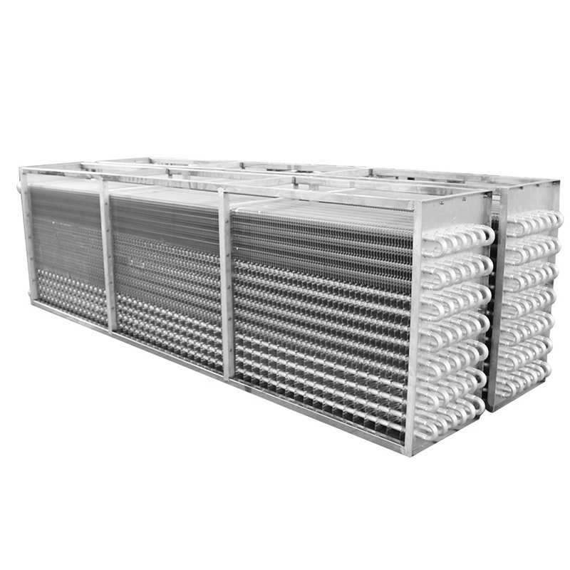 Corrosion resistant stainless steel quick freezing evaporator with aluminum tubes and fins