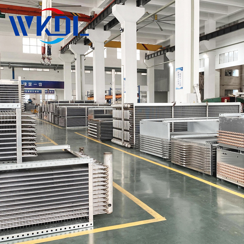 Stainless steel tubes and aluminum finned coil heat exchangers for quick freezing machines of fruits and vegetables