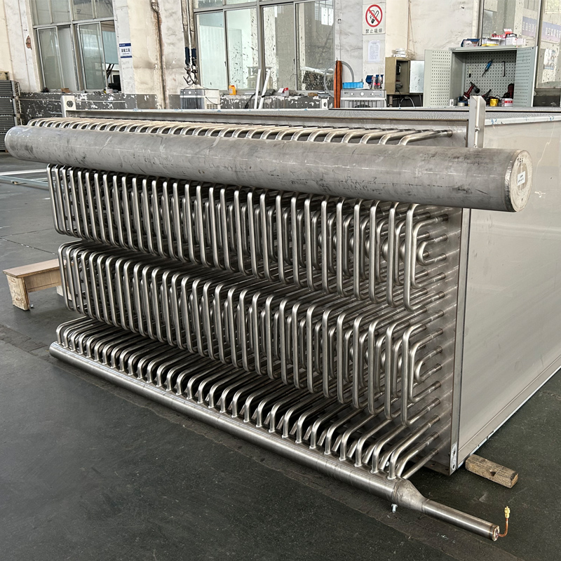 Clear water aluminum sheet copper tube stainless steel tube quick freezing evaporator