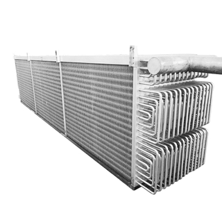 Stainless steel tubes and aluminum finned coil heat exchangers for quick freezing machines of fruits and vegetables